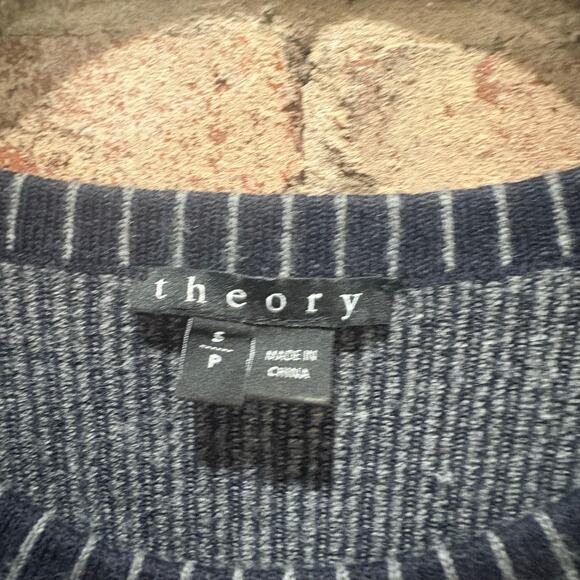 Theory Randria Evian Stretch Wool Navy A-Line Stripe Dress Size Small - Picture 10 of 10